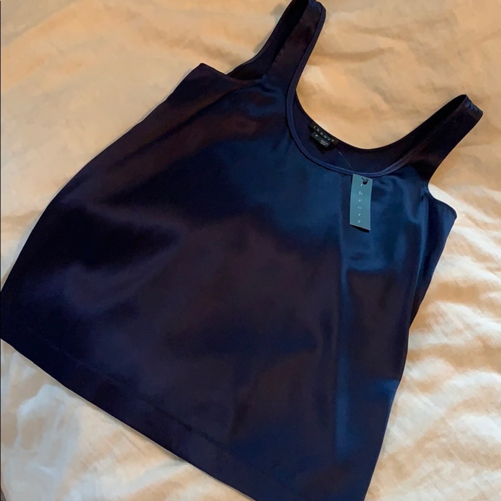 Theory blue silk dress shirt